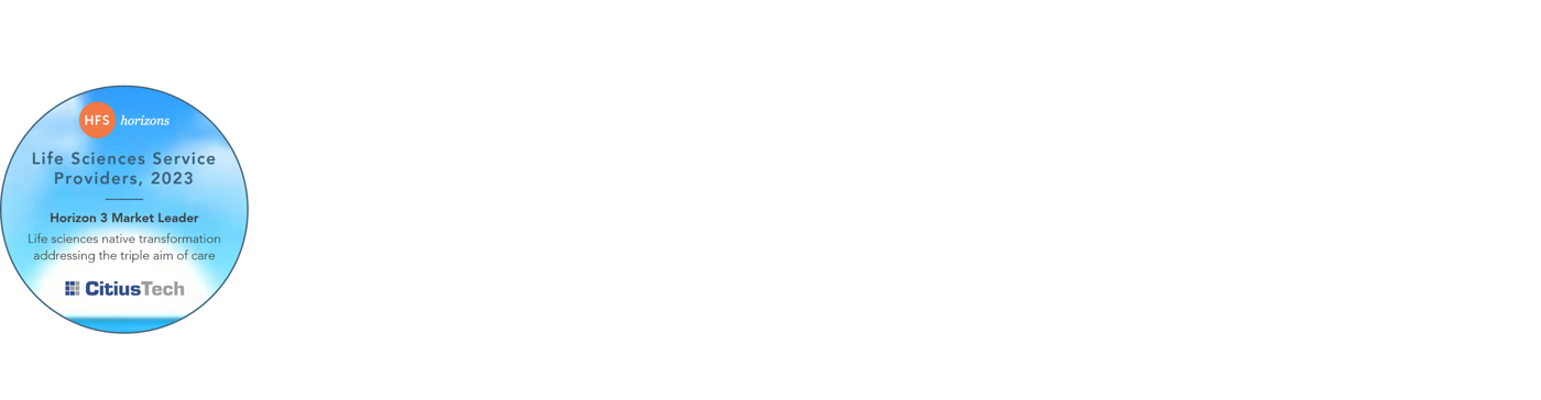 CitiusTech is positioned as a Market Leader CitiusTech Positioned as a Market Leader in HFS Horizons Life Sciences Service Providers, 2023 (1920 x 500 px) (2)